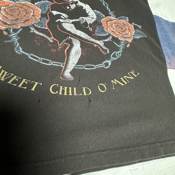 Guns N Roses sweet child up cycle distressed patchwork raw hem - Picture 3 of 5